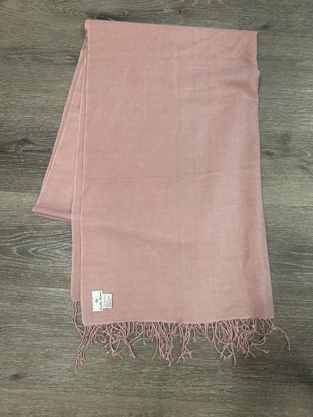 VTG Sabby Anand Pashmina Silk Blend Pink Shawl Wrap Scarf Large 27"x82"